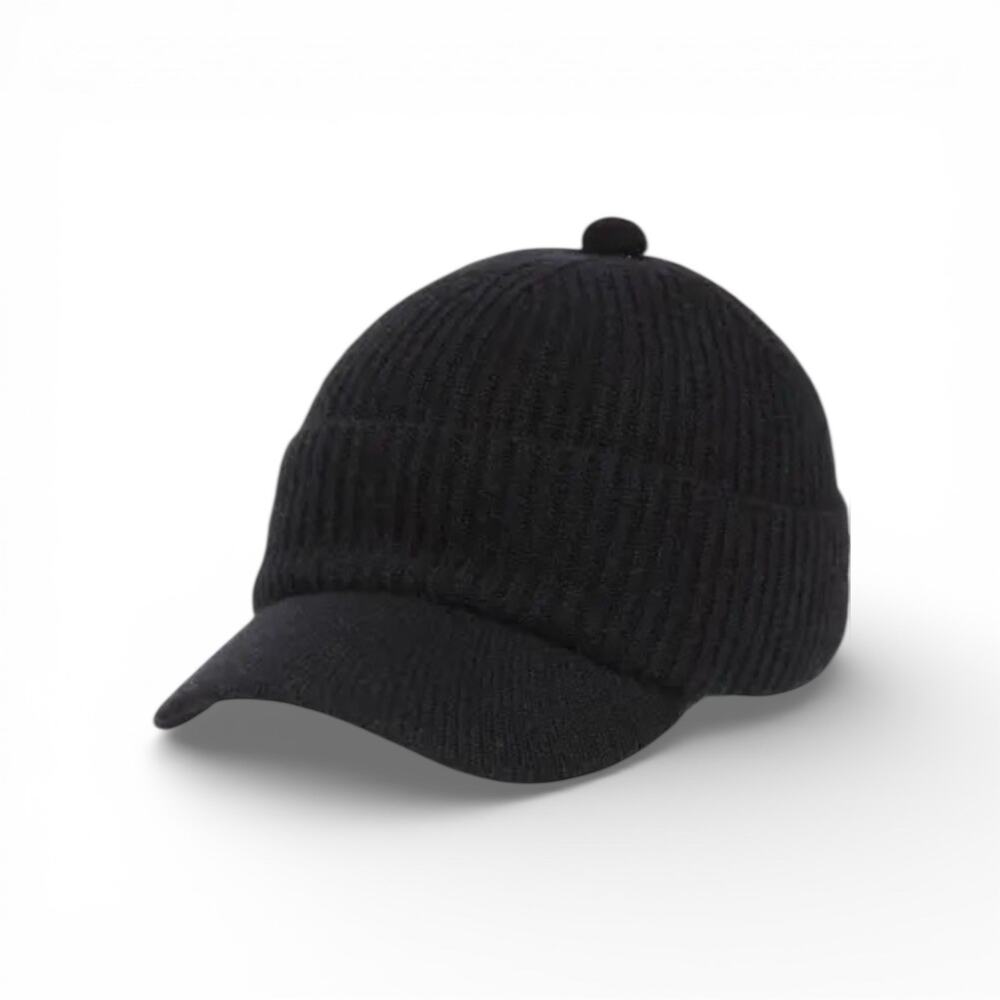Nordstrom Cashmere Blend Beanie Ballcap Black New